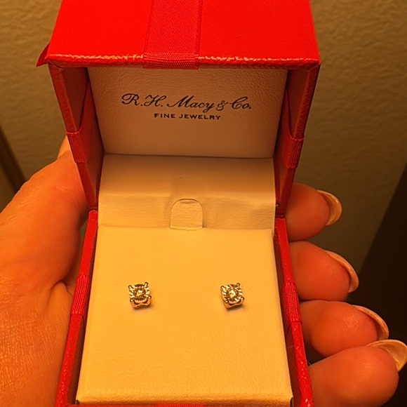 Jewelry - 14k Rose Gold and Genuine Diamond Earrings